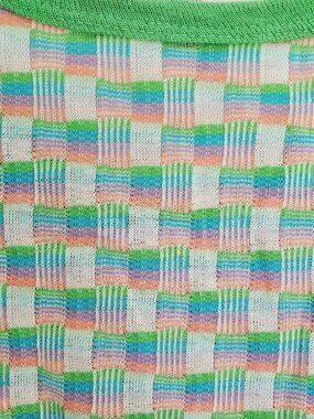 Vintage Society Geometric Knit Shirt 80s 90s Multicolored Honeycomb Pattern XXL